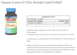 Label for Vitamin D3 5000 IU