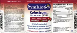 Label for Colostrum Chewables Plus Wild Cherry Flavor