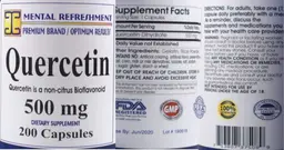 Label for Quercetin 500 mg