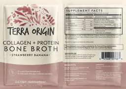 Label for Collagen + Protein Bone Broth Strawberry Banana