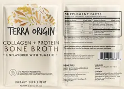 Label for Collagen + Protein Bone Broth Unflavored with Tumeric