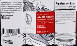 Label for Liposomal AMPK Charge+ Metabolic activator