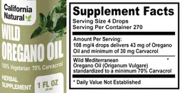 Label for Wild Oregano Oil