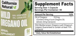 Label for Wild Oregano Oil
