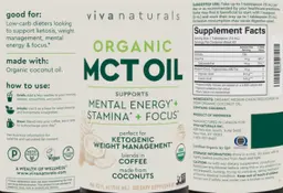 Label for Organic MCT Oil