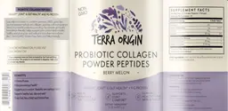 Label for Probiotic Collagen Powder Peptides Berry Melon