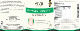 Label for Advanced Probiotics 50 Billion CFU