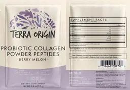 Label for Probiotic Collagen Powder Peptides Berry Melon