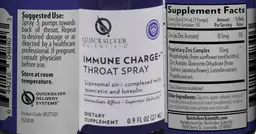 Label for Imune Charge+ Throat Spray