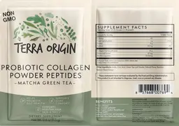 Label for Probiotic Collagen Powder Peptides Matcha Green Tea