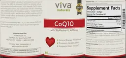 Label for CoQ10 400 mg