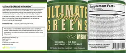 Label for Ultimate Daily Greens with MSM