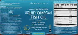 Label for Liquid Omega-3 Fish Oil Lemon Swirl