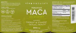 Label for Peruvian Maca 500 mg