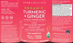 Label for Organic Turmeric + Ginger