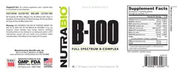 Label for B-100 Full Spectrum B-Complex