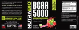 Label for BCAA 5000 Kiwi Strawberry