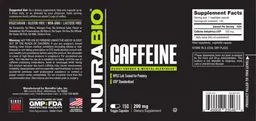 Label for Caffeine 200 mg