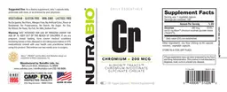 Label for Chromium 200 mcg