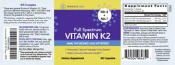 Label for Full Spectrum Vitamin K2