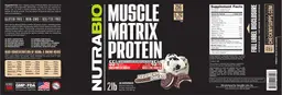 Label for Muscle Matrix Protein Ice Cream Cookie Dream