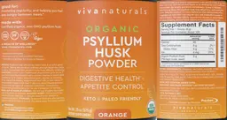 Label for Organic Psyllium Husk Powder Orange