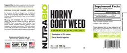 Label for Horny Goat Weed 500 mg