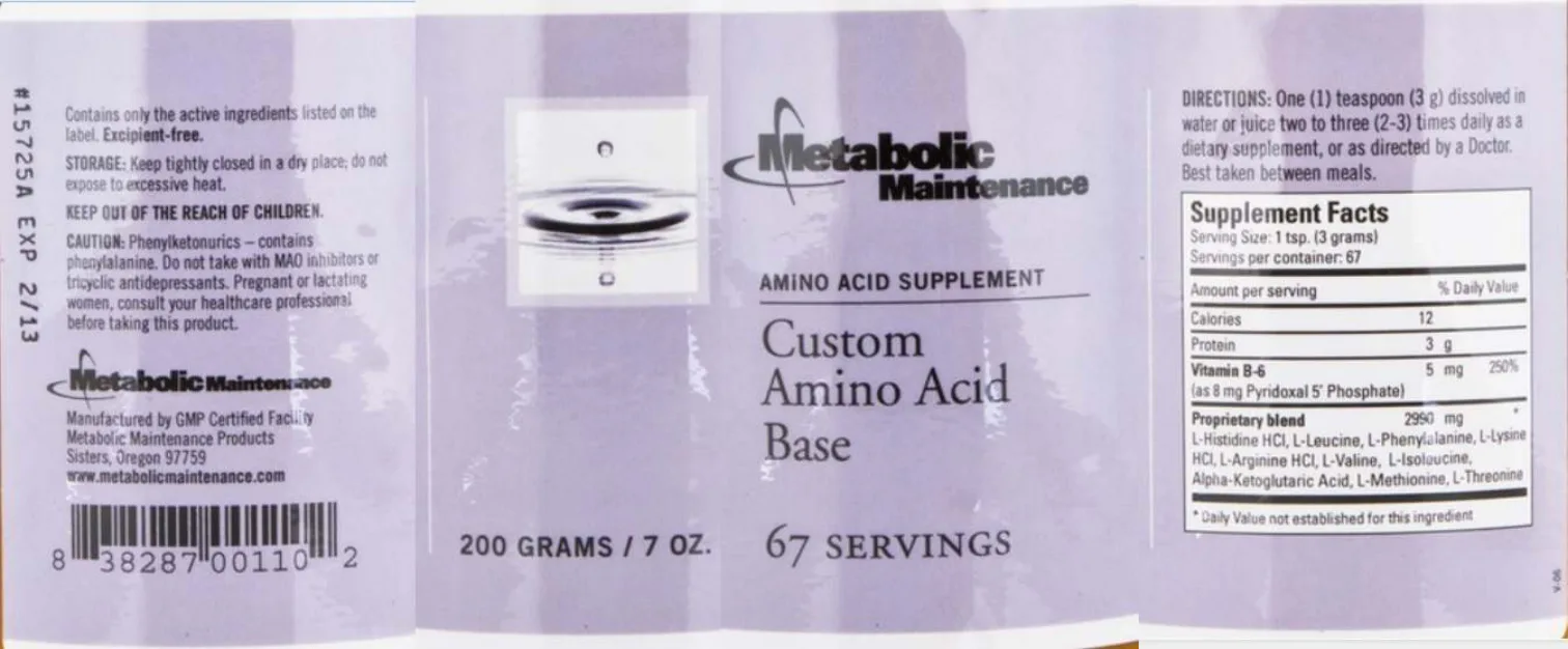 Label for Custom Amino Acid Base