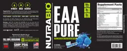 Label for EAA Pure Blue Raspberry
