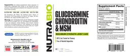 Label for Glucosamine Chondroitin & MSM