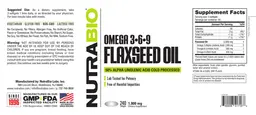 Label for Omega 3-6-9 Flaxseed Oil 1000 mg