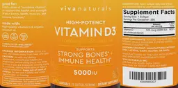 Label for High-Potency Vitamin D3 5000 IU