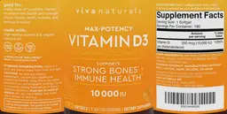Label for Max-Potency Vitamin D3 10000 IU