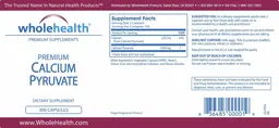 Label for Premium Calcium Pyruvate