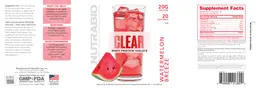 Label for Clear Whey Protein Isolate Watermelon Breeze