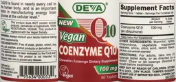 Label for Vegan Coenzyme Q10 100 mg