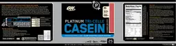 Label for Platinum Tri-Celle Casein Strawberry Decadence