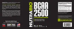 Label for BCAA 2500 500 mg