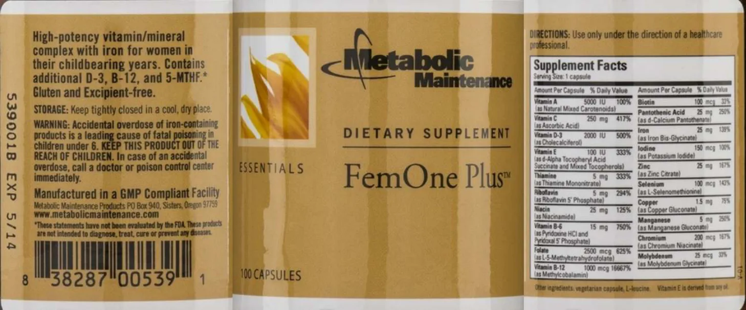 Label for FemOne Plus