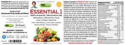 Label for Essential 1 2000 IU Vitamin D3