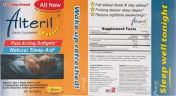 Label for Alteril All Natural Sleep Aid with L-Tryptophan
