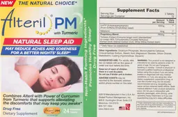 Label for Alteril PM All Natural Sleep Aid with Turmeric