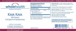 Label for Kava Kava 200 mg