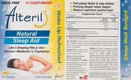 Label for Alteril Natural Sleep Aid