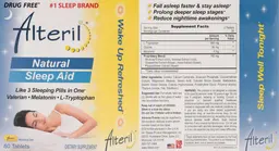 Label for Alteril Natural Sleep Aid