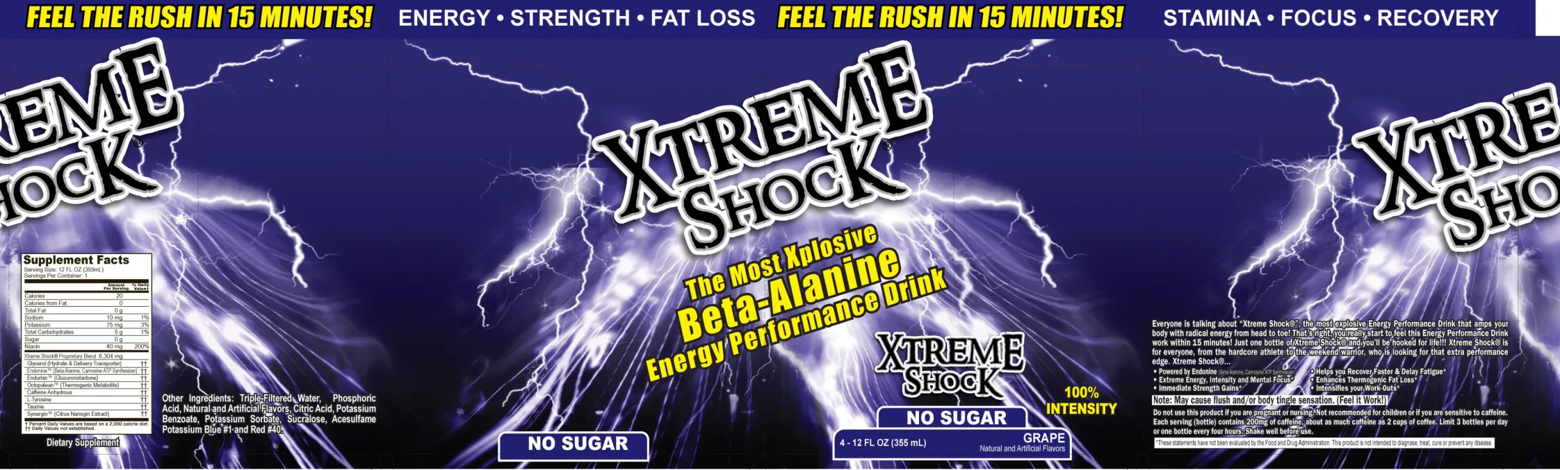 Label for Xtreme Shock Grape