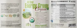 Label for All Day Energy Greens Organic