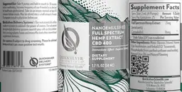Label for Nanoemulsified Full Spectrum Hemp Extract CBD 400