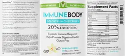Label for ImmuneBody Colostrum Chewables