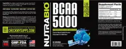 Label for BCAA 5000 Blue Raspberry